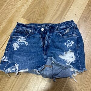 High waisted denim jean shorts